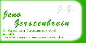 jeno gerstenbrein business card